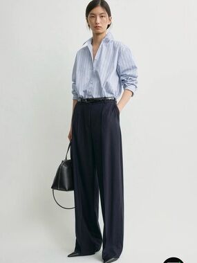Toteme Wide flannel trousers navy NWT